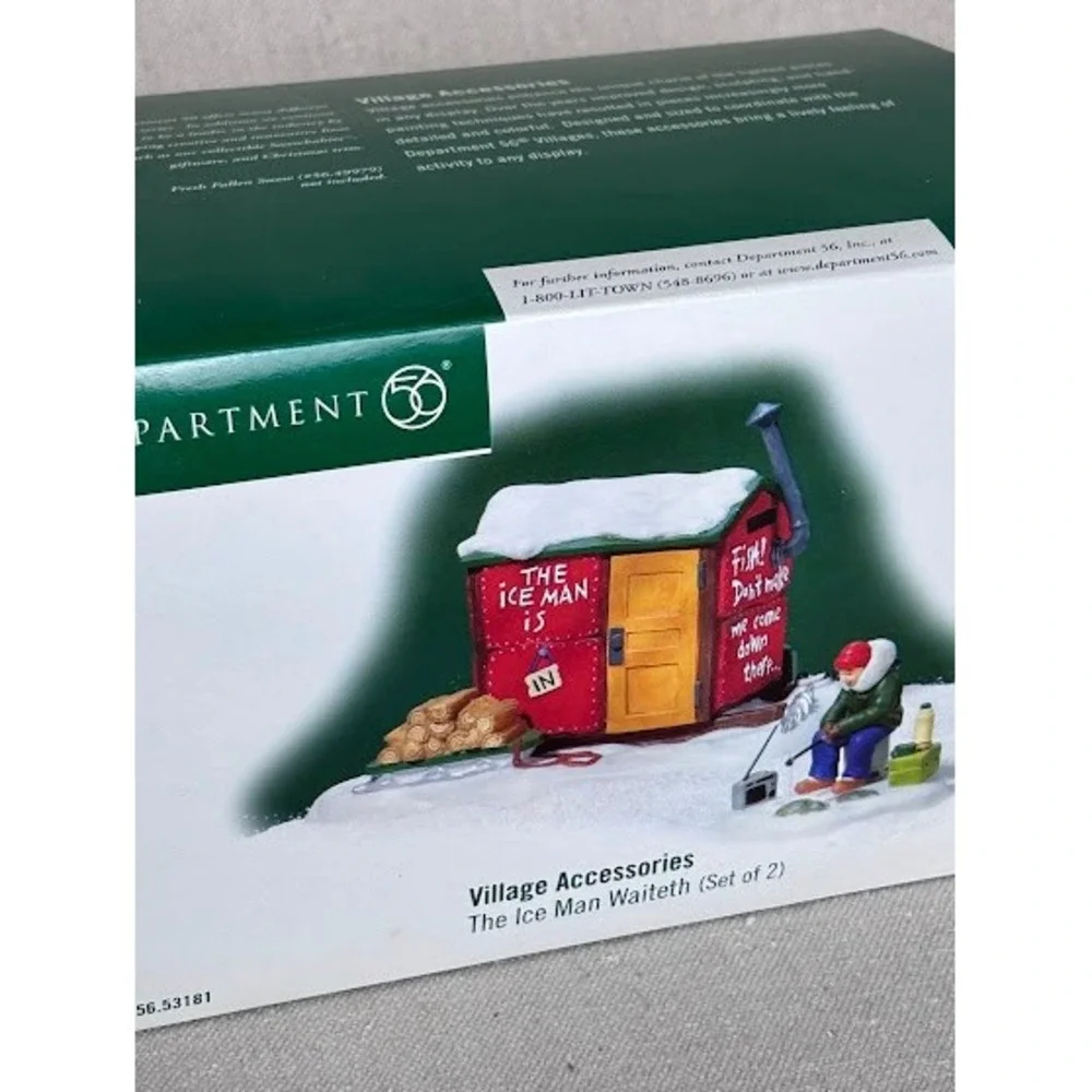 Department 56 Village Accessories The Ice‎ Man Waiteth Set of 2 Christmas